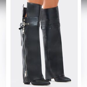 Fold Over Knee-High Boots
